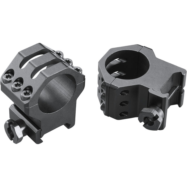 Weaver Classic 6Hole Skeleton Rings Matte Black 1" XHigh Clamshell Pack | Weaver