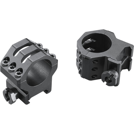 Weaver Classic 6Hole Skeleton Rings Matte Black 1" High Clamshell Pack | Weaver