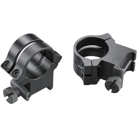 Weaver Classic Quad Lock Detachable Rings Matte Black 1" XHigh Clamshell Pack | Weaver