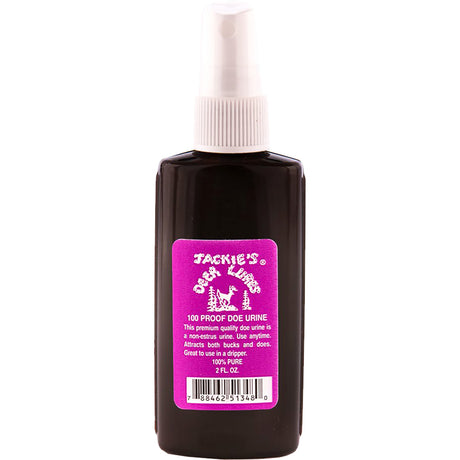 Jackies 100 Proof Doe Urine w/Sprayer 2 oz. | Jackies Deer Lures