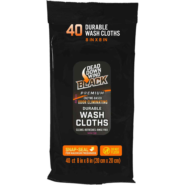 Dead Down Wind BLACK Premium Field Wash Cloths 40 pk. | Dead Down Wind
