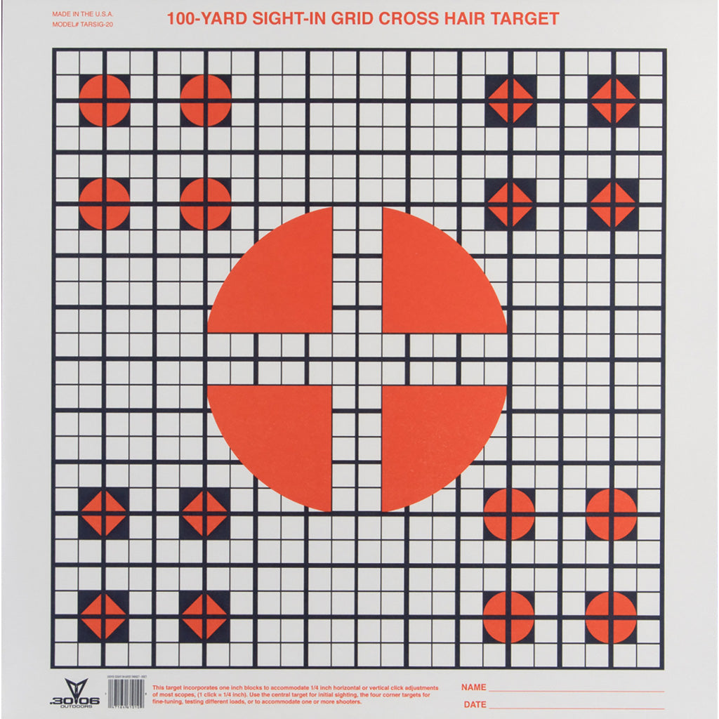 30-06 Sight in Grid Target 20 pk. | 30-06