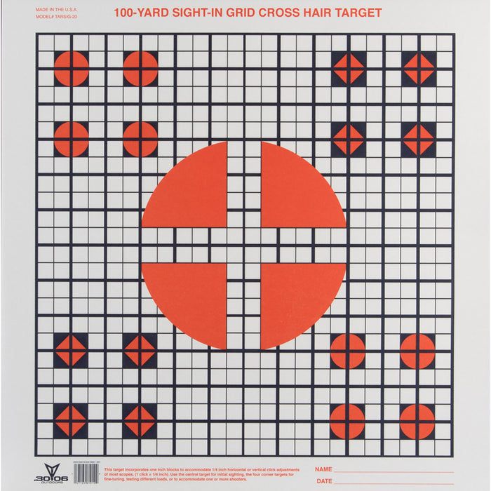 30-06 Sight in Grid Target 20 pk. | 30-06