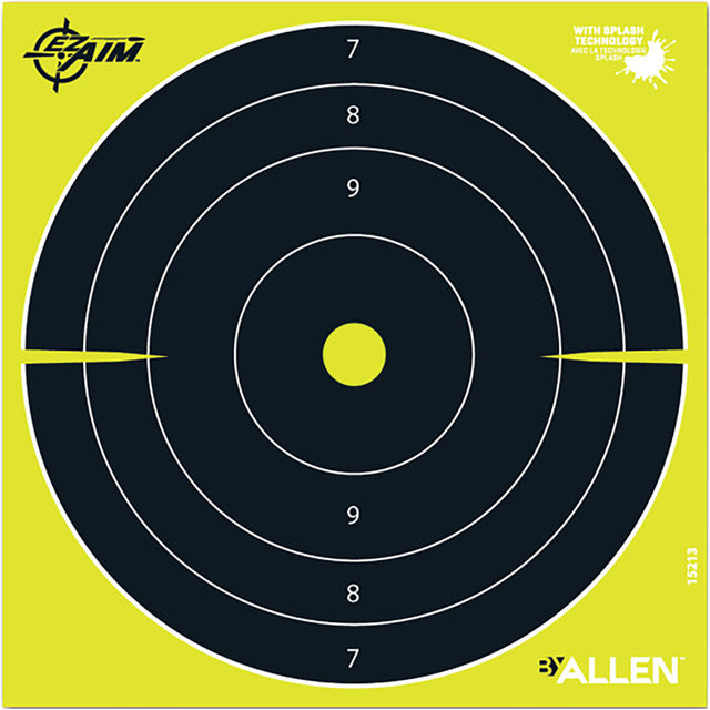 EzAim Splash Bullseye Paper Target 8x8 25 pk. | Allen