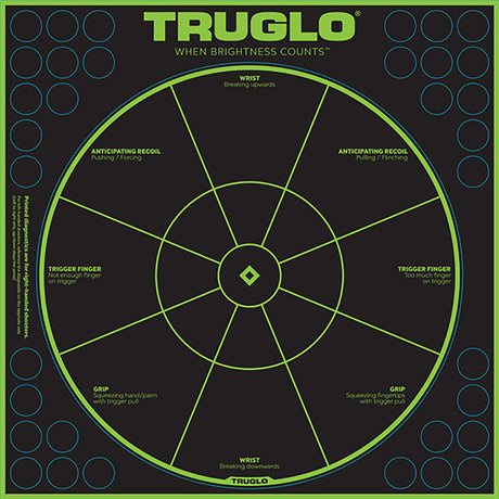 TruGlo TruSee Splatter Handgun Diagnostic Target Green 12x12 6 pk. | TruGlo