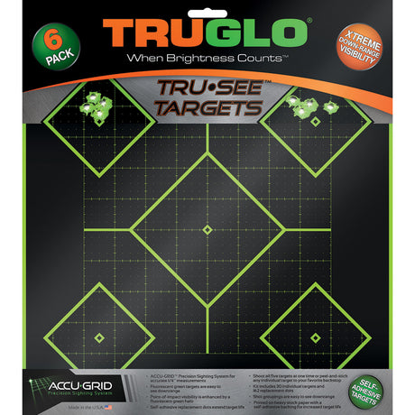 TruGlo TruSee Splatter 5-Diamond Target Green 12x12 6 pk. | TruGlo