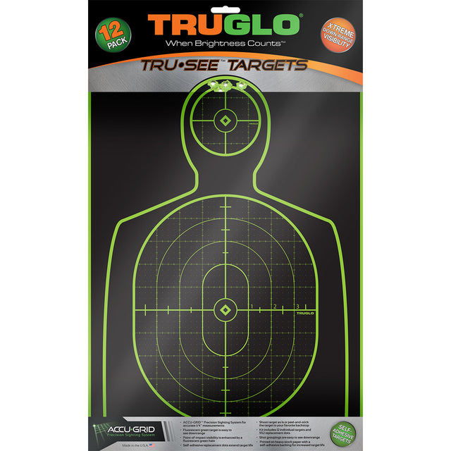 TruGlo TruSee Splatter Silhouette Target Green 12x18 12 pk. | TruGlo