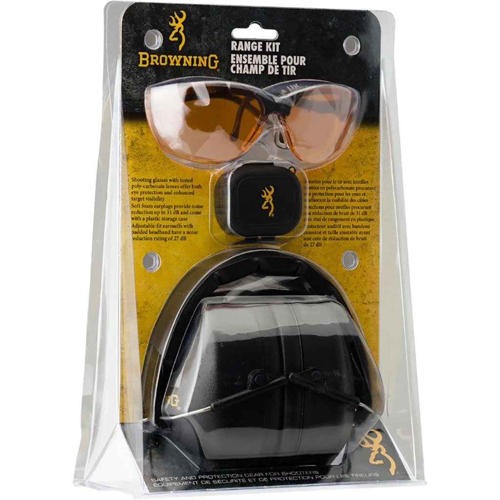Browning Hearing & Eye Protection Range Kit Black | Browning