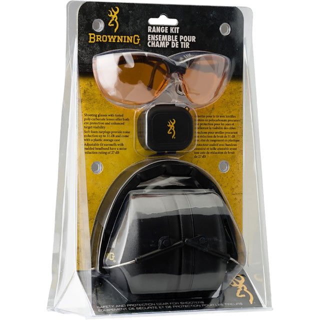 Browning Hearing & Eye Protection Range Kit Black | Browning
