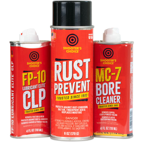 Shooters Choice Universal Gun Care Pack 3pk (includes 1 ea: MC704, FPL04 and RP006) | Shooter's Choice
