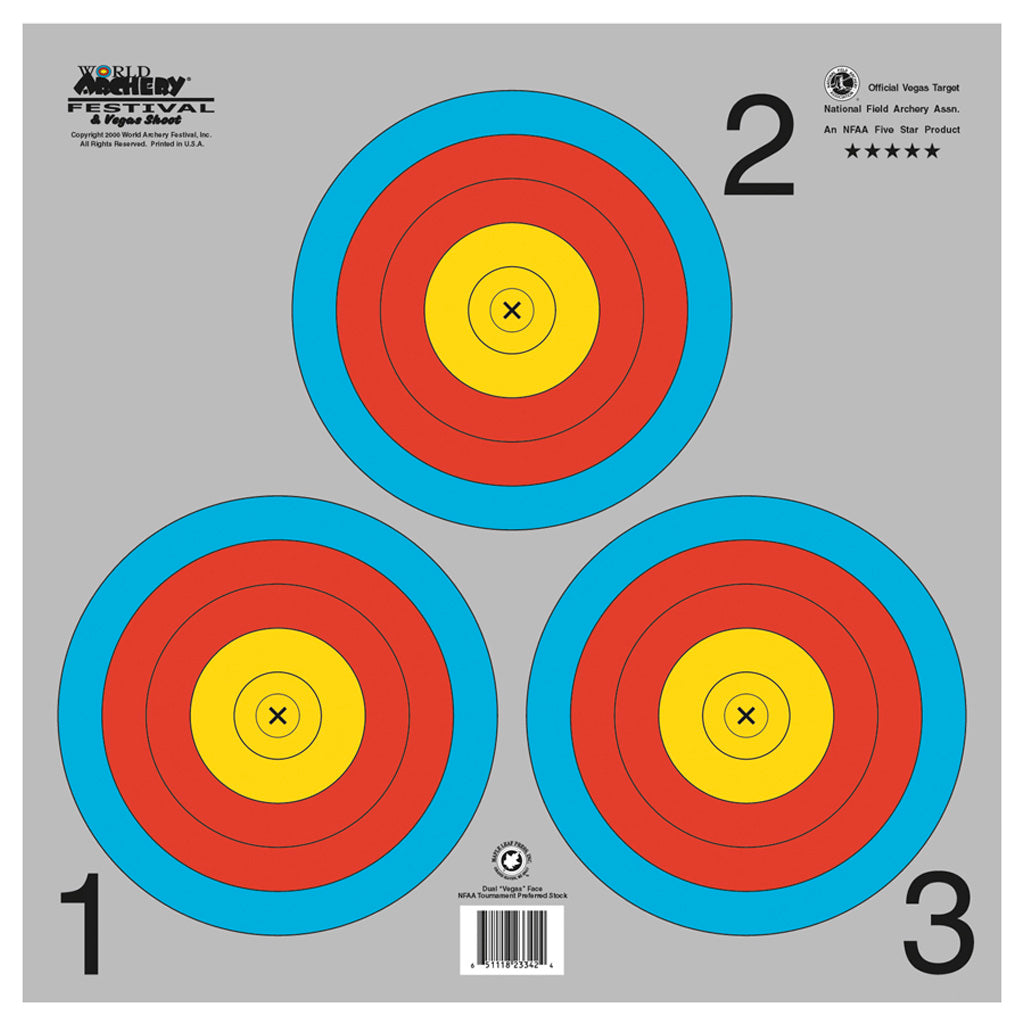 Maple Leaf Target Face NFAA Vegas 3-Spot 100 pk. | Maple Leaf Press