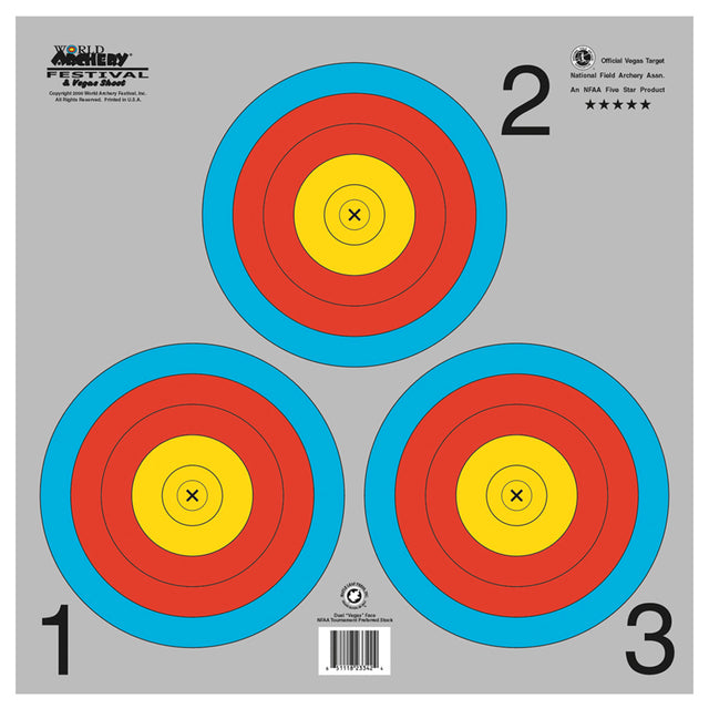 Maple Leaf Target Face NFAA Vegas 3-Spot 100 pk. | Maple Leaf Press