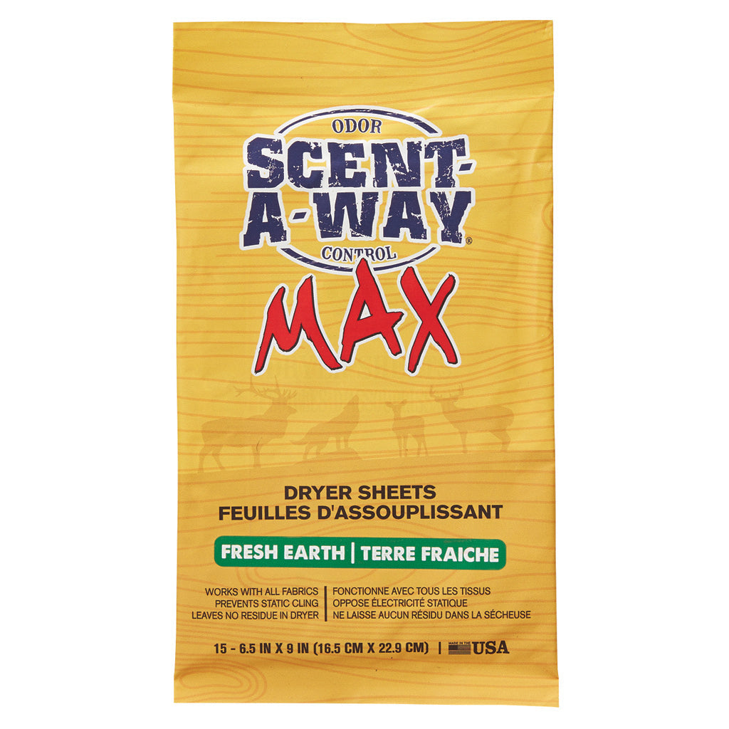 Scent-A-Way Max Dryer Sheets Fresh Earth 15 pk. | Scent-A-Way